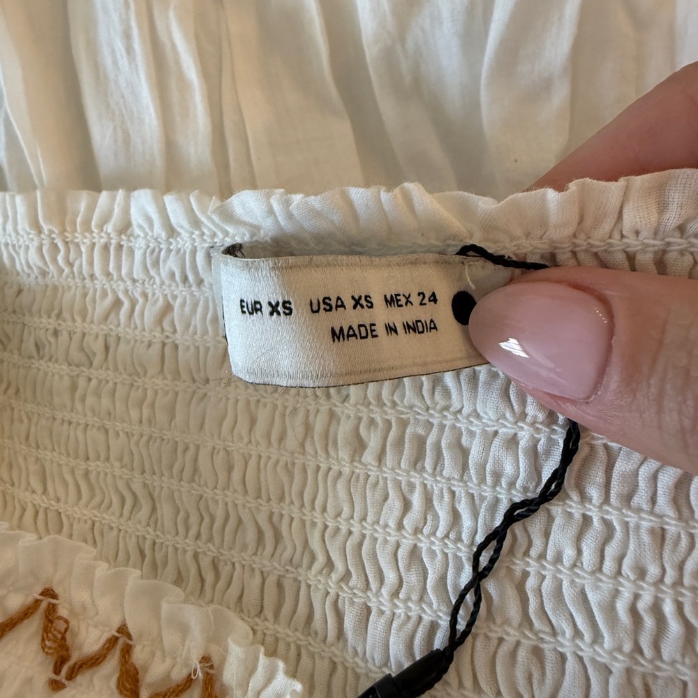 Zara White Embroidered Maxi Skirt XS - Picture 6 of 6